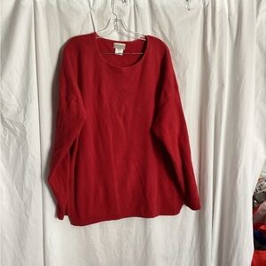 Coldwater Creek Rich Red Crew Neck Sweater